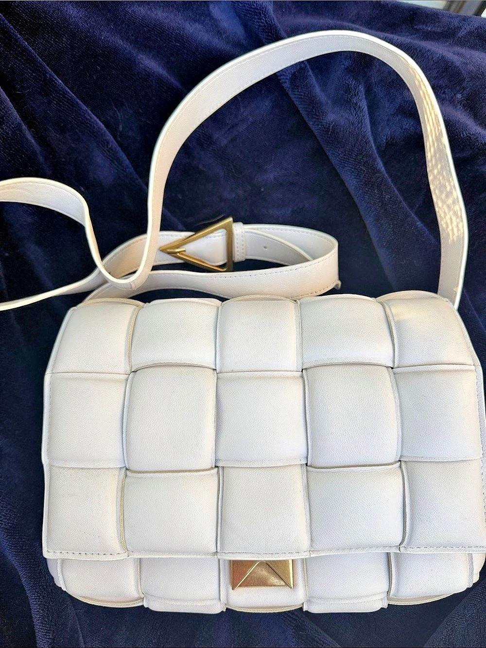 Padded Cassette Bag Shoulder Bag White